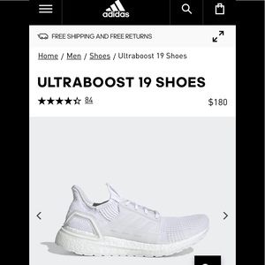 BRAND NEW! Men’s Adidas Ultra Boost 19 White Shoes